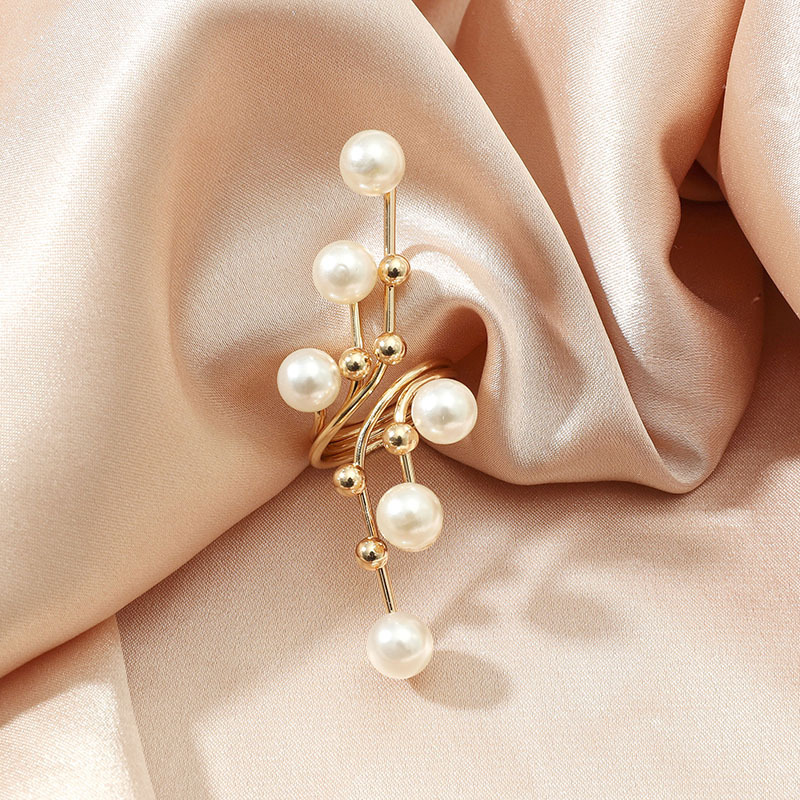European And American Fashion Trend Pearl Geometric Ring