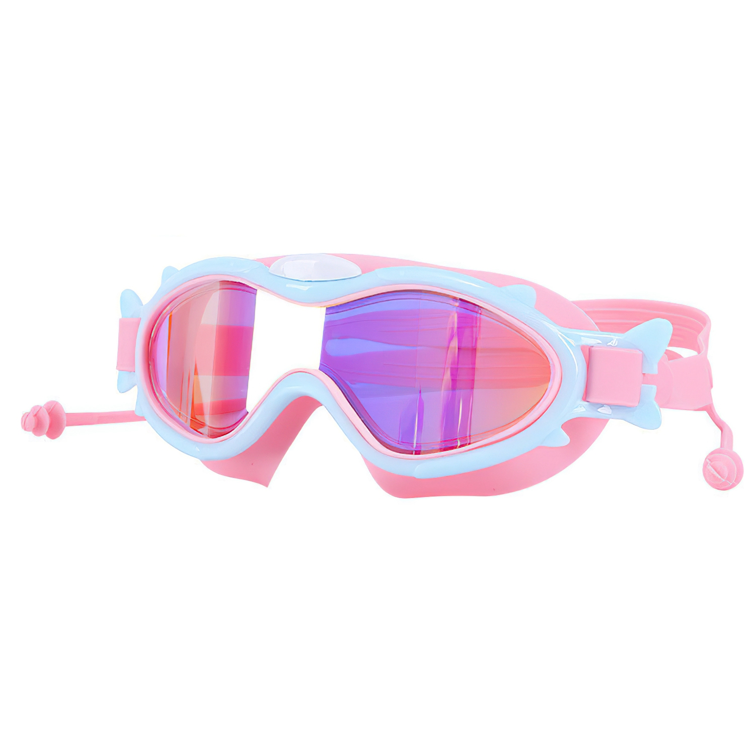 3 Colors Option – 1Pc Kids Swim Goggles With Ear Plugs UV Protection Anti-Fog Leak Proof Wide View Pool Swimming Goggles For Youth Boys Girls Aged 3-16 Years Old Summer Beach Water Park