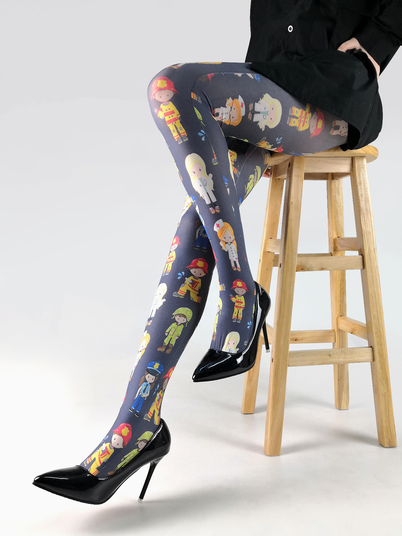 Title 12, Thin Printed Pantyhose Abstract Retro Stockings