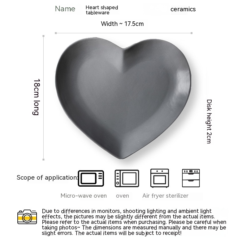 Matte Gray With Heart Plate