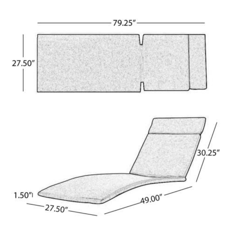 Two Salem Outdoor Lounge Chair Cushions, Lounge Chair Not Included.