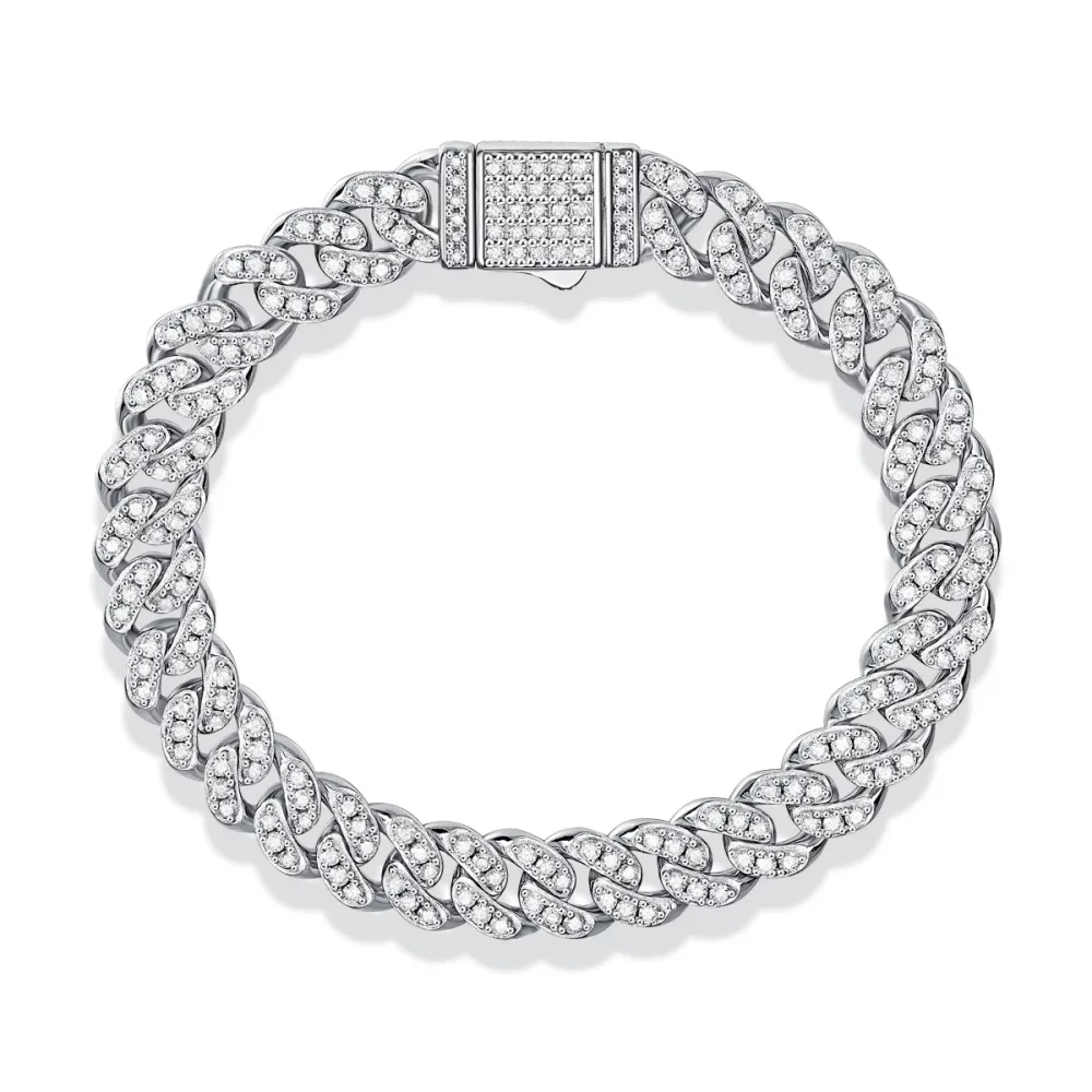 1The Light Of Faith Luxury Fashion Mossan Diamond S925 Silver Bracelet Prohibit Tk Sales