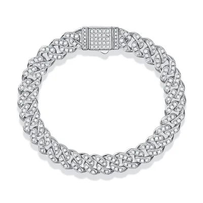 1The Light Of Faith Luxury Fashion Mossan Diamond S925 Silver Bracelet Prohibit Tk Sales