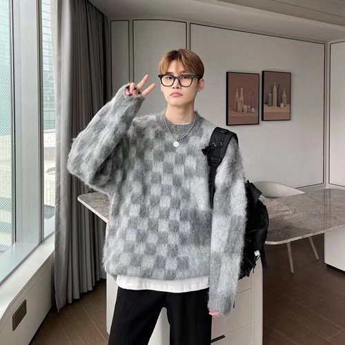 Men's Round Neck Pullover Loose Knit