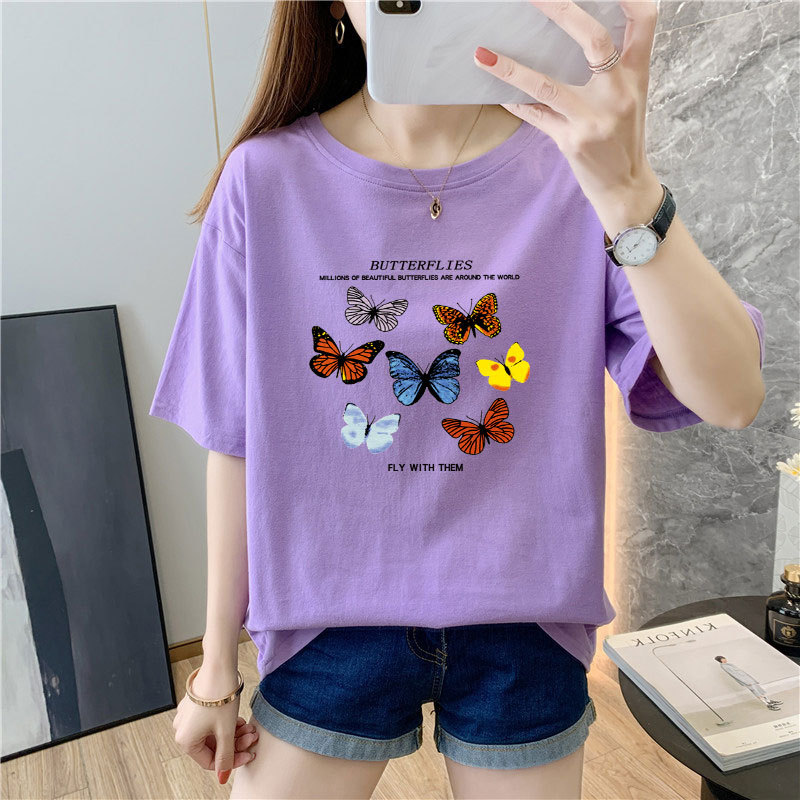 Title 10, Summer Butterfly Loose Large Size Half-sleeved ...