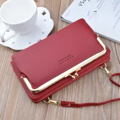 Lock Crossbody Bags Women Shoulder Bag Clutch Ladies Mobile Phone Bag Purse Handbag - Red - View 1