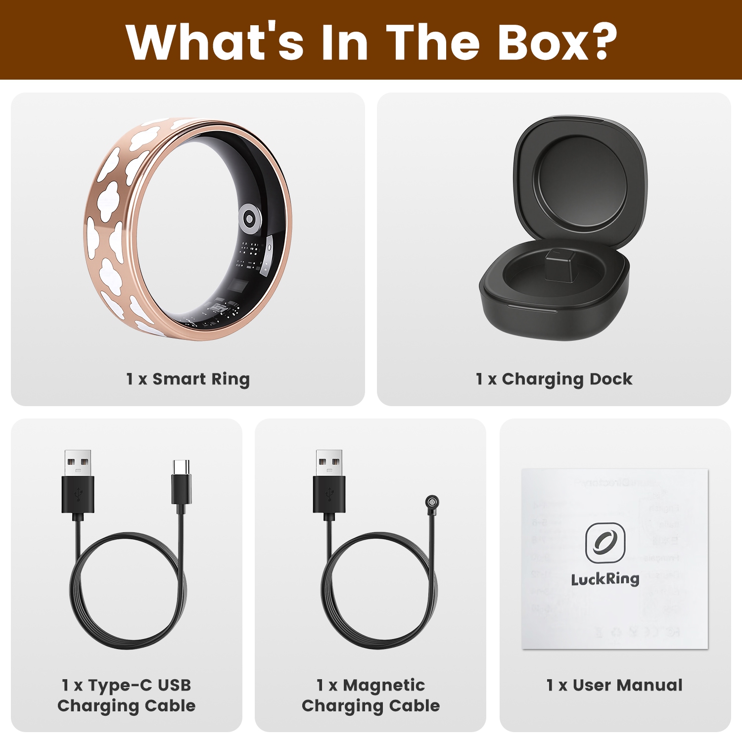 Smart Ring Health Tracker Fitness Sleep Stress HRV Tracker With Charging Case Magnetic Charging Cable For Women & Men Compatible With IOS & Android 7-Day Battery Life Size 7 Size 8 Size9 Size10