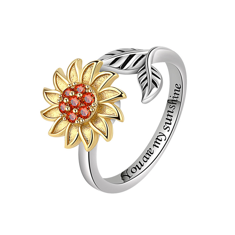 Title 5, Anello girevole a girasole regolabile alla moda...