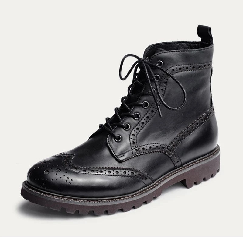 Title 3, Heren Martin boots met lage hak en ronde neus, ...