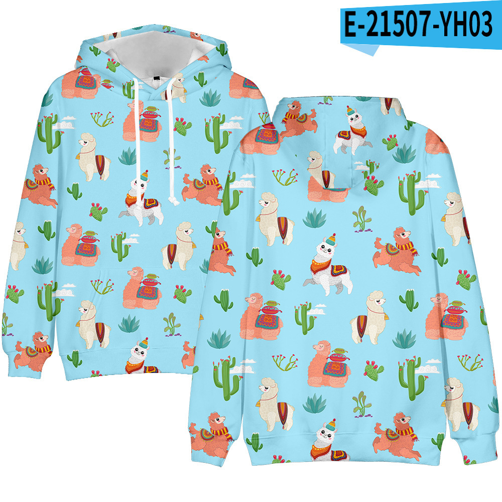 3D Digital Color Printing Peripheral Hooded Sweater Trend