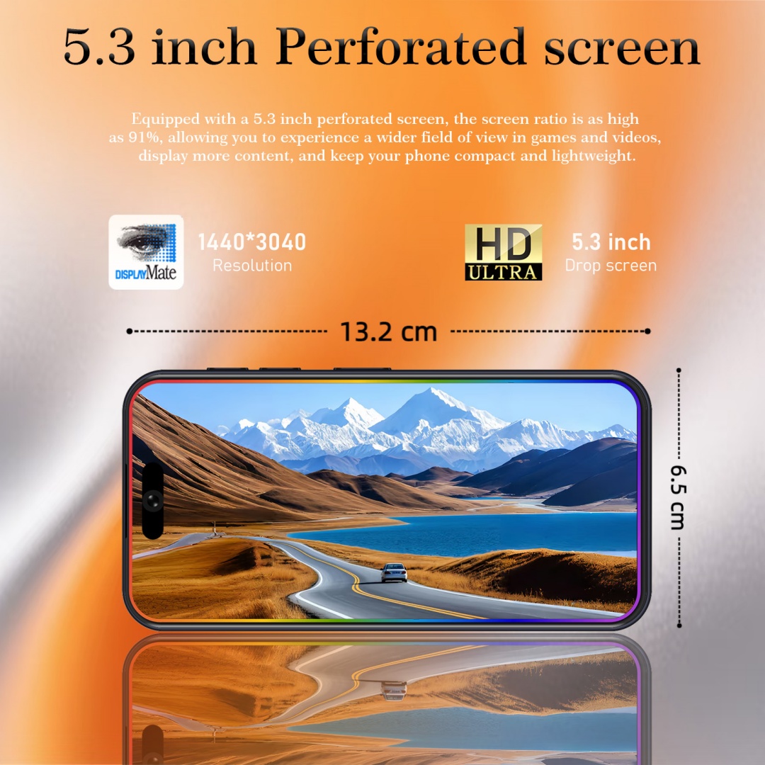 5.3in HD Mini Unlocked Phone,4-128GB,5G Unlocked Phone,Android 14 Smartphone,5000mAh Battery-Dual SIM-Face High Quality 6