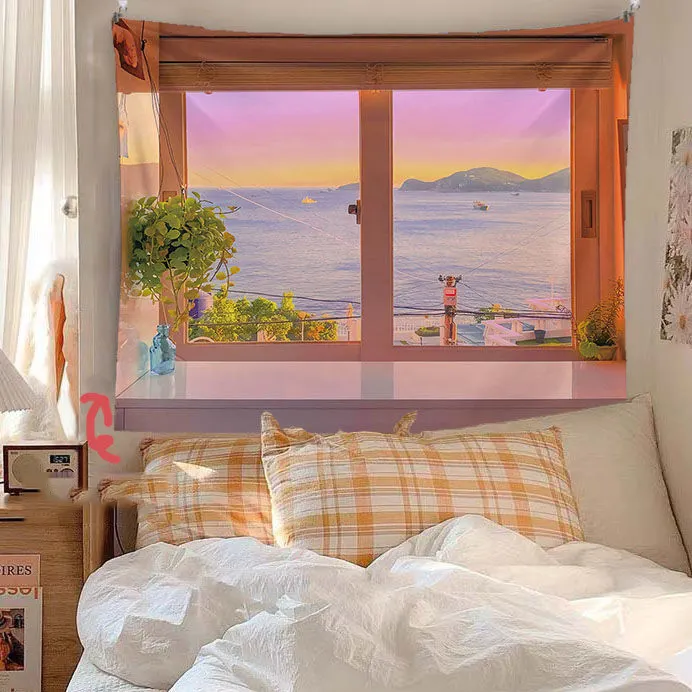 False Window Scenery Background Cloth