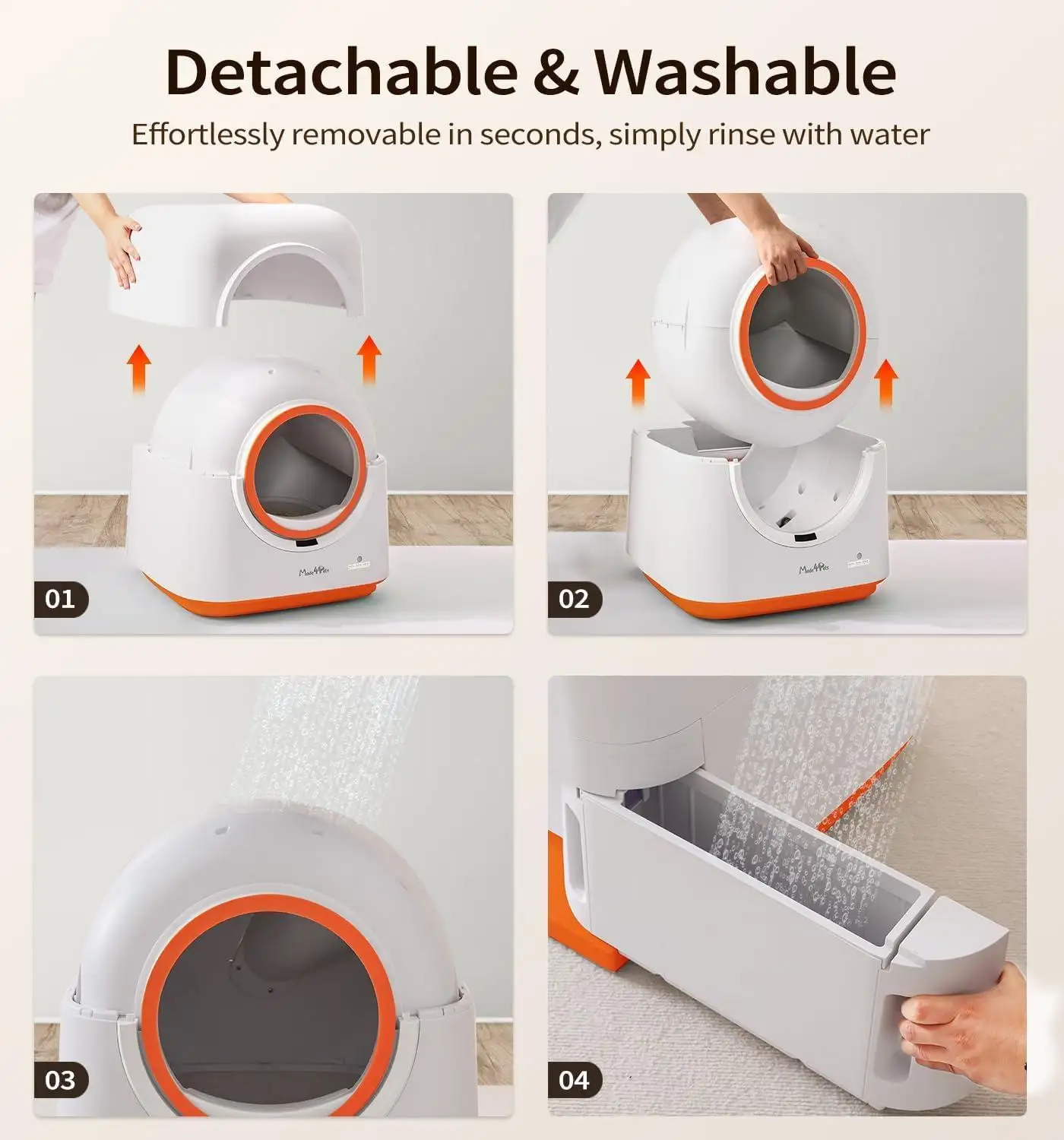 60L Automatic Cat Litter Box, Smart App