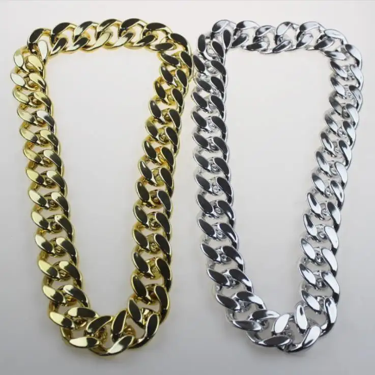 Plastic Big Gold Chain Dog Cat Necklace