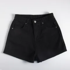 Denim Shorts Women's High Waist Was Thin - Black - View 1