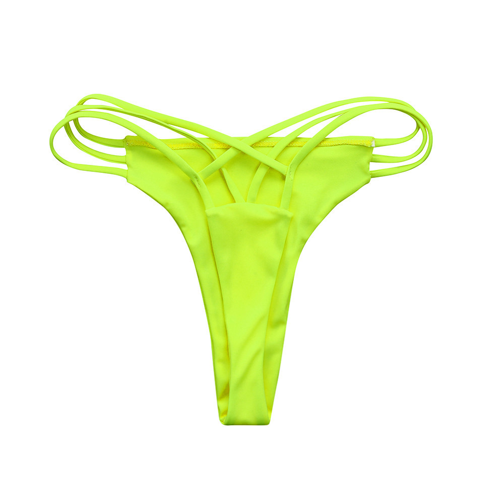 Title 7, Solid Color Bikini Cross Strap Sand Briefs