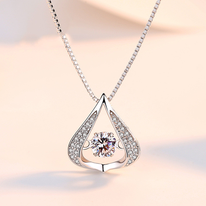 S925 Sterling Silver Drop Shape Smart Necklace Clavicle Chain