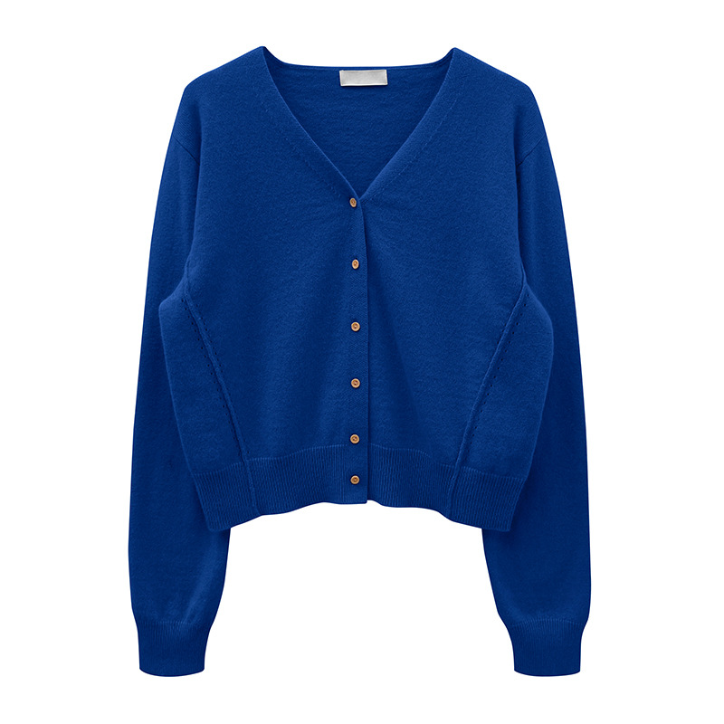 Title 1, Cardigan de malha casual feminino com decote em V