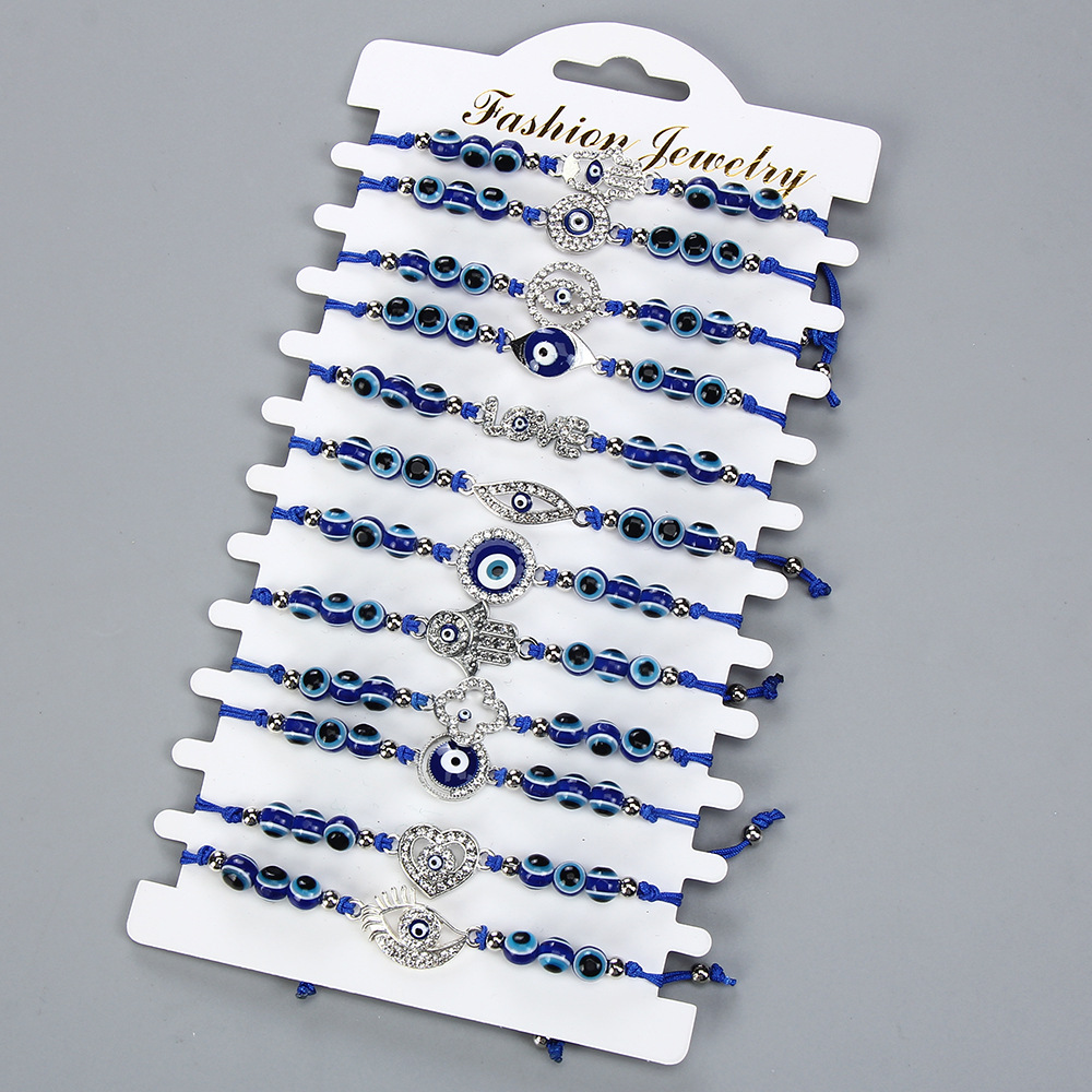 Gem Vintage Geometric Sapphire Blue Beaded Beading Bracelet