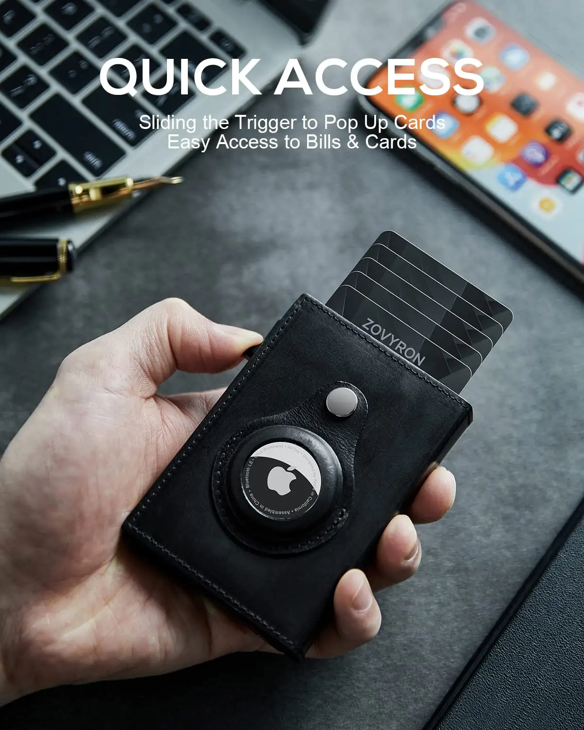 Airtag Wallet Men Smart Slim Minimalist RFID