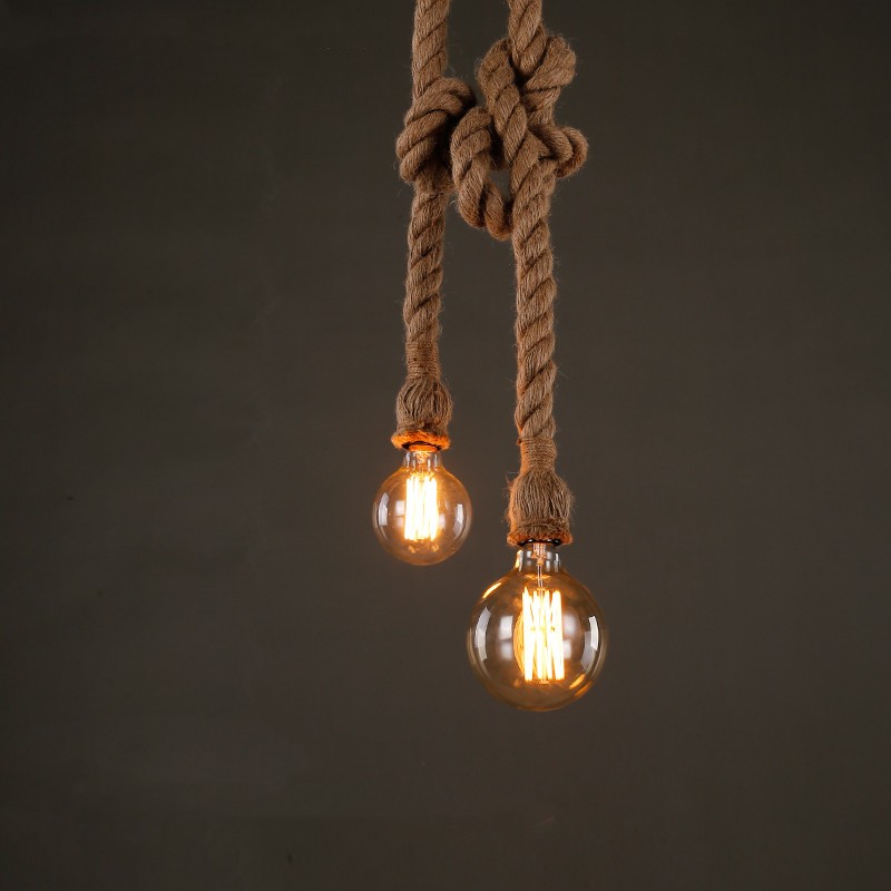 Vintage Style Hemp Rope Chandelier