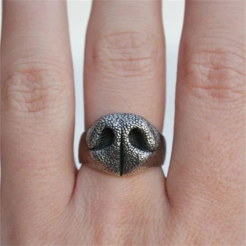 Creative Funny Dog Nose Adjustable Ring, European & American Stylish Cute Animal Ring