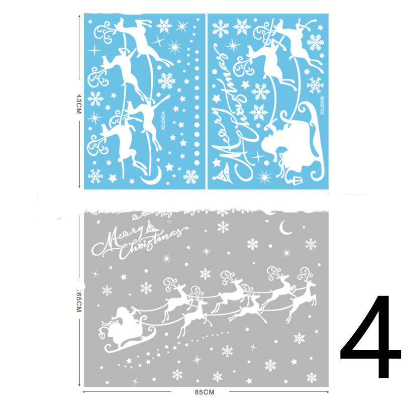 Christmas Decorations Glass Electrostatic Stickers