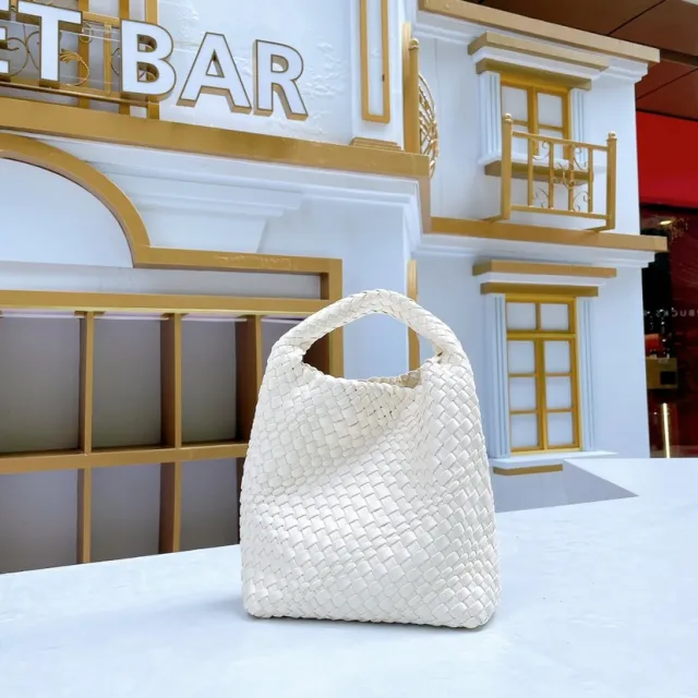 Woven Large Capacity Versatile Tote Shoulder Bag White - Shop at LoveMi