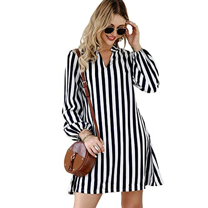 Ladies Fashion Personality Casual V-Neck Dress