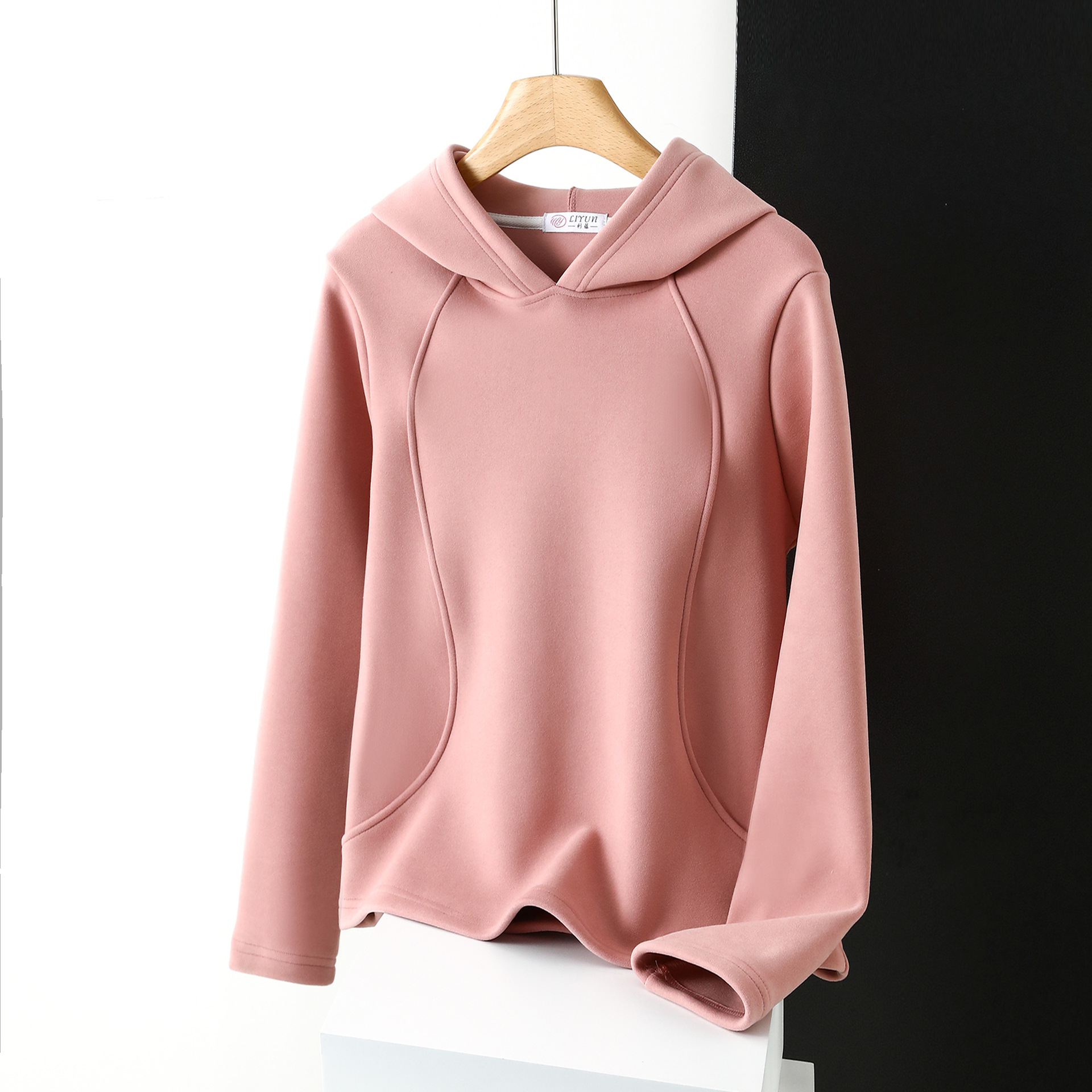 Windbreaker Women's Hoodie Solid Plush And Thicken