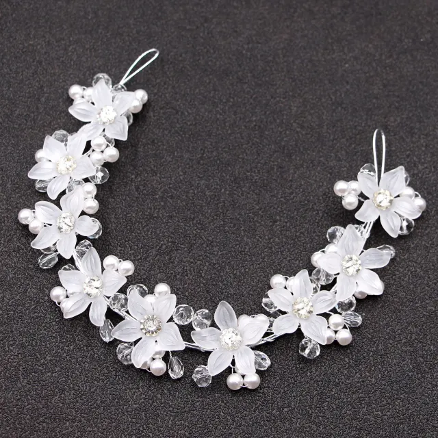 Bridal Wedding Pearl Band Diamond Hair Band White - Shop at LoveMi