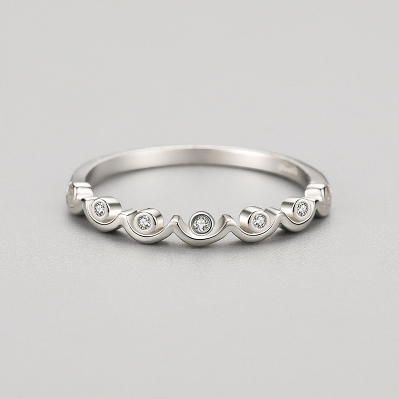 S925 Sterling Silver Diamond Stackable Closure Ring