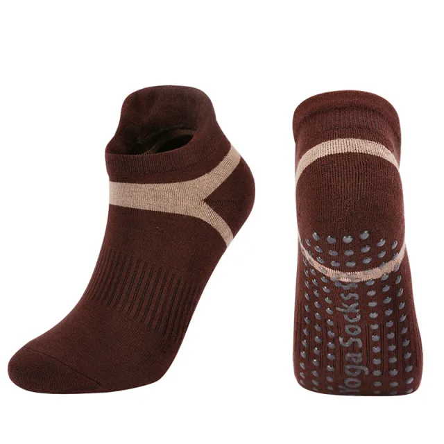 Hair Circle Aromatherapy Yoga Socks Floor Non slip Fitness Sports Socks Coffee D7 - Shop at LoveMi