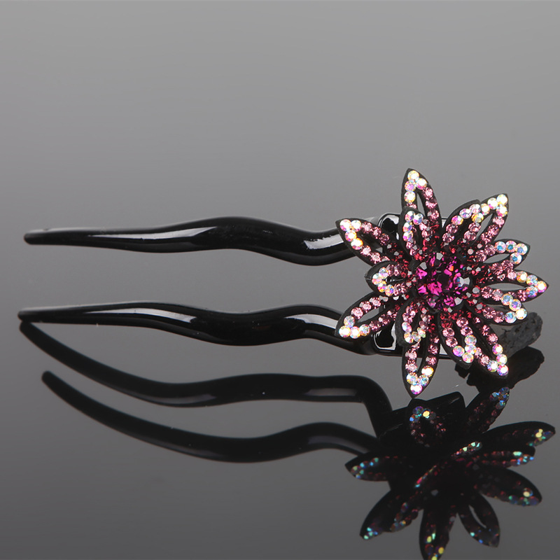 Classical Plate Hair Accessories U shaped Hairpin Ancient Style Adult All match Hairpin Dark Purple - Shop at LoveMi