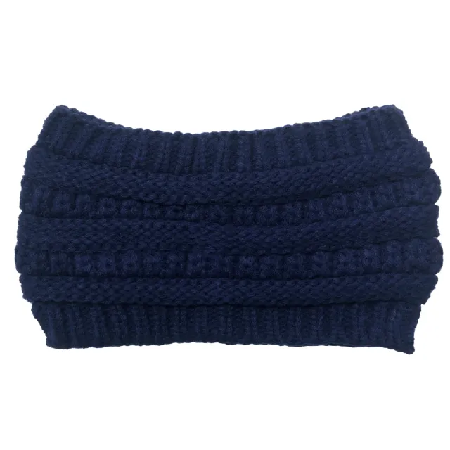 Ladies Ponytail Knitted Yarn Twist Headband Navy - Shop at LoveMi