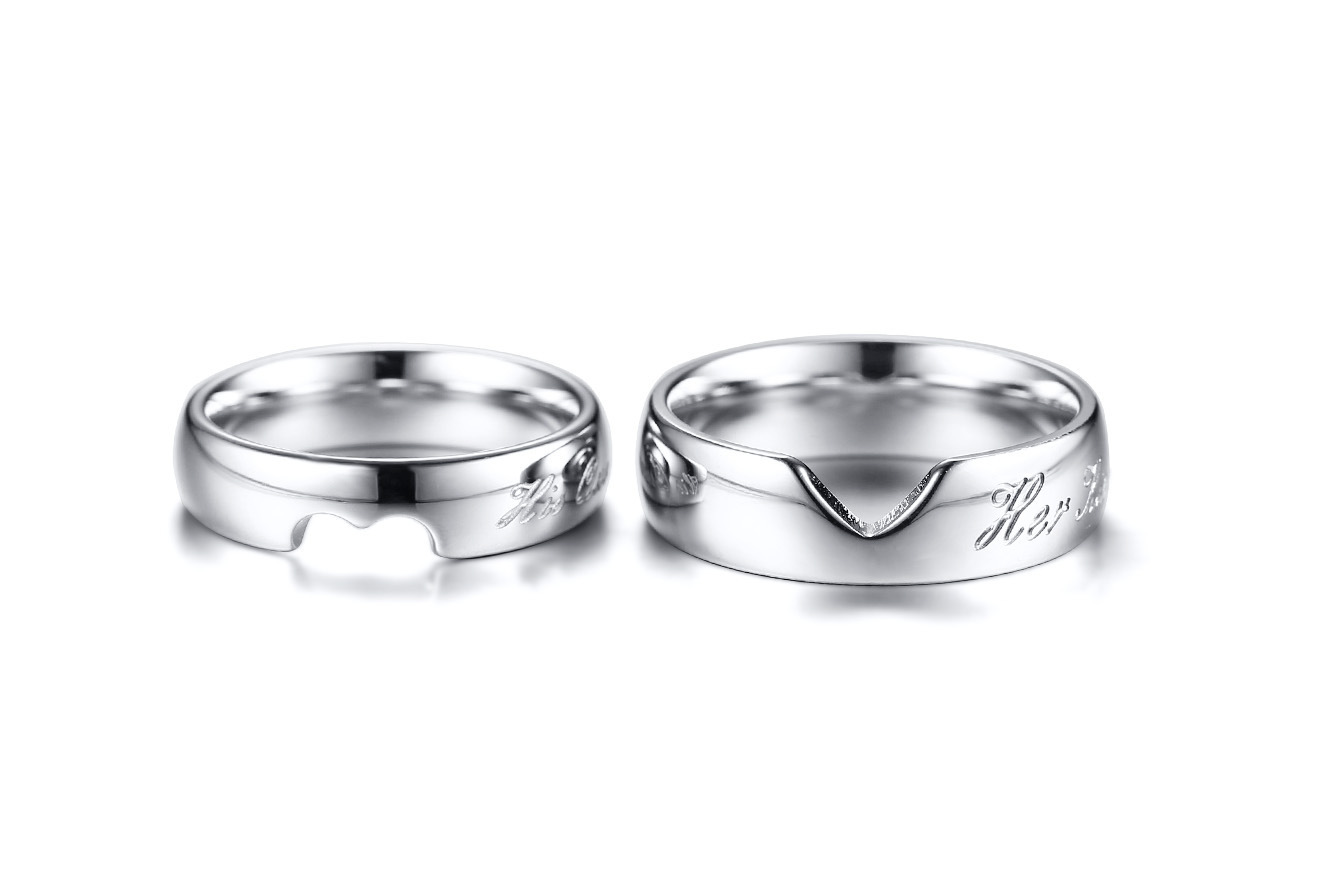 Title 5, Stainless Steel Couple Rings for Tourism Commem...