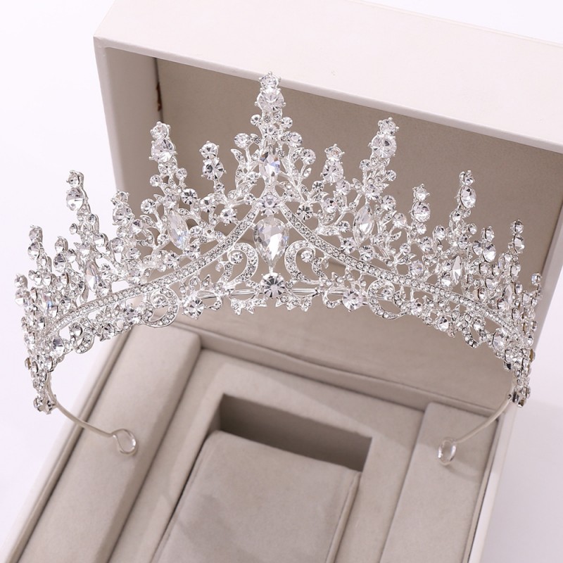 Silver Crystal Drop Bridal Jewelry Set — foto 3
