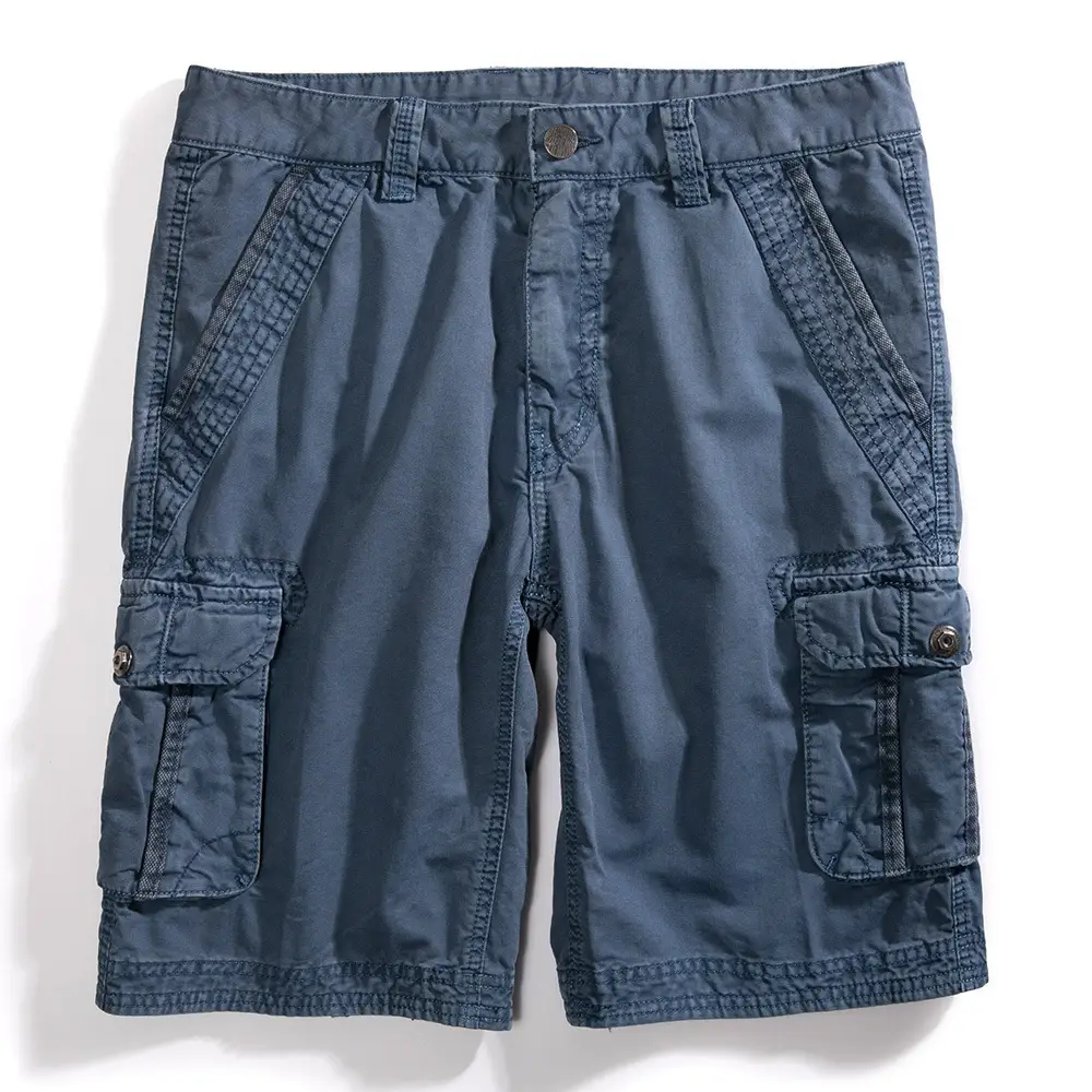 Men's Casual Five-point Pants Solid Color Multi-pocket