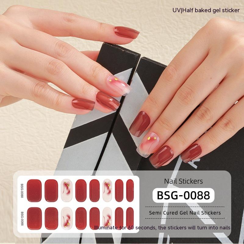 Semi-cured Nail Stickers Gel 3d Bronzing UV Nail Nail Stickers Paper