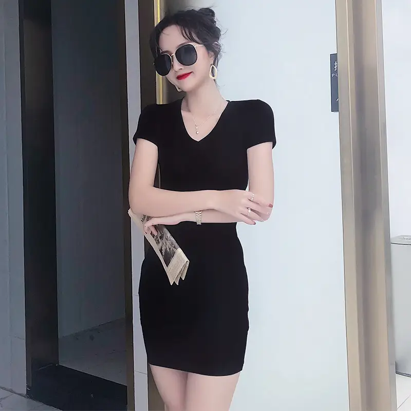 Slim Fit Slimming Hip-wrapped Sleeveless Mid-length Bottoming Skirt