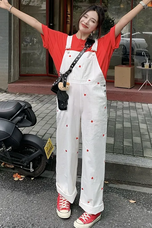 Fashion Personality Cowboy Overalls Women White - Shop at LoveMi