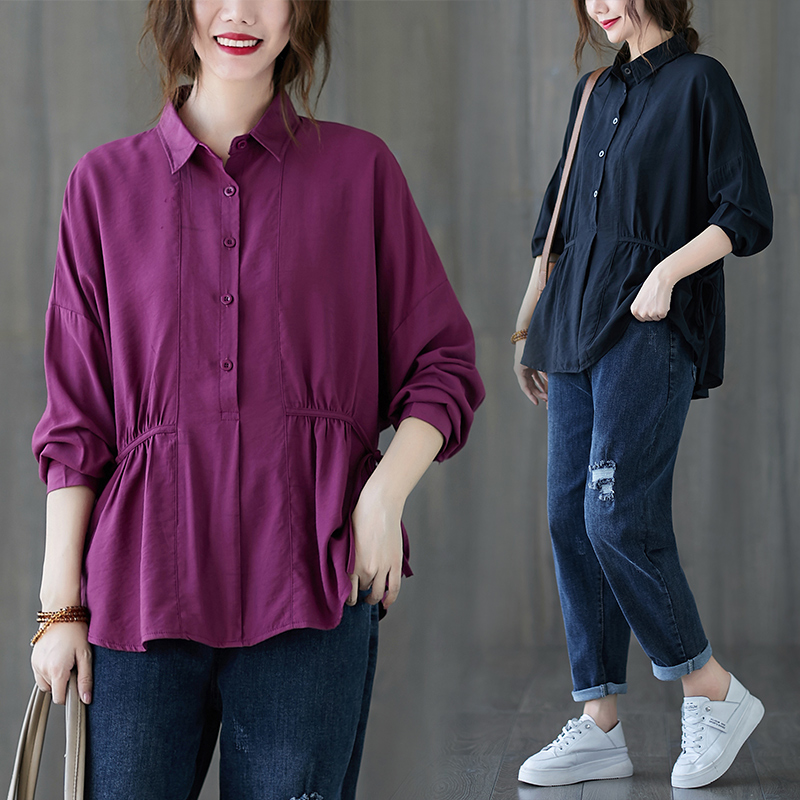 Women's Literary Casual Loose Long Sleeve Shirt