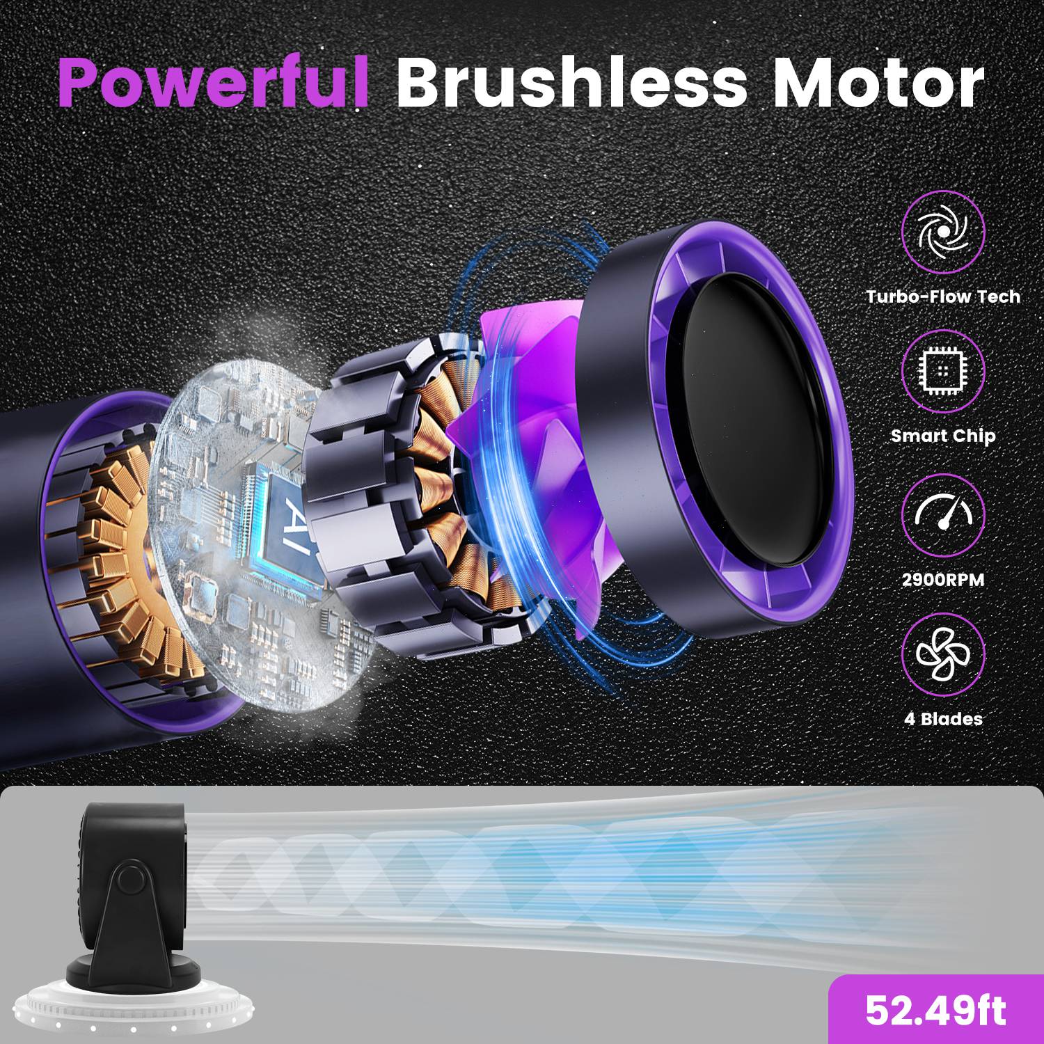 1Pc Desk Fan Battery Operated Wall Mounted Fan Rechargeable Mini Desk Fan With Tilting Angle For Home Office Travel — foto 2