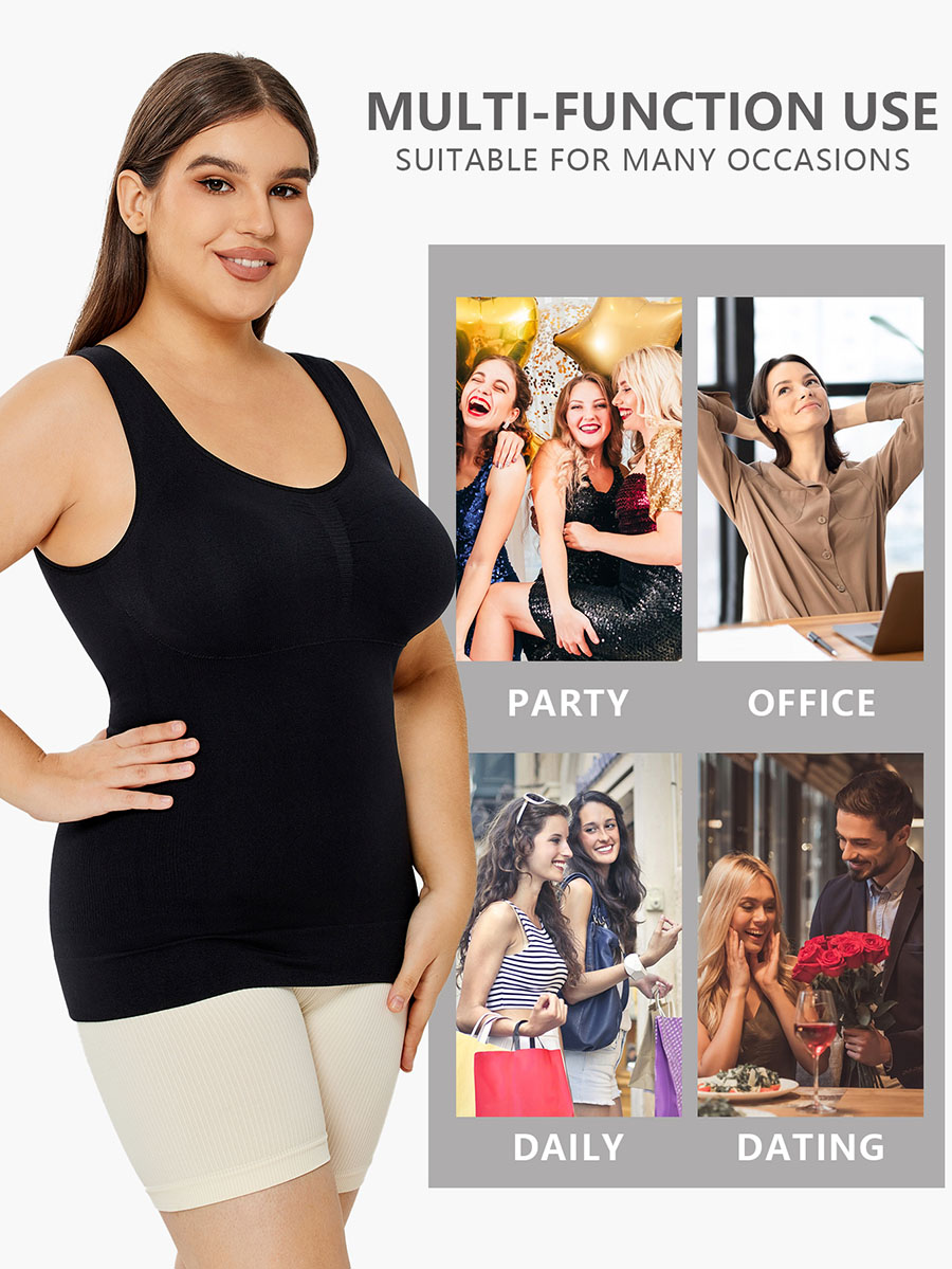 Women's Stretch Cotton Cami With Built-in Shelf Bra