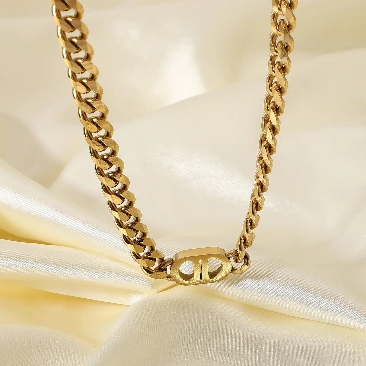 Stainless Steel Double-sided Women's 6MM Width Necklace Necklace