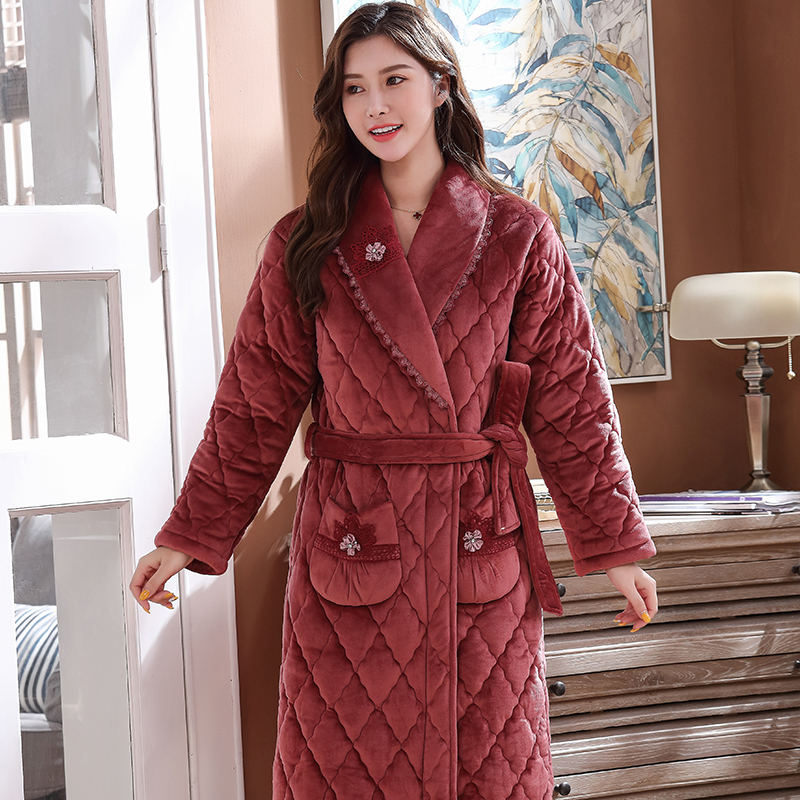 Title 3, Winter Three Layer Quilted Coral Fleece Ladies ...