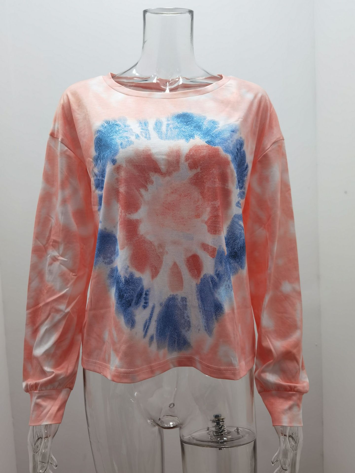 Title 3, Tie-Dye Print Crew Neck Long Sleeve Sweatshirt ...