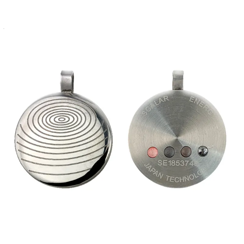 Anion Energy Necklace Fingerprint Pattern Pendant - Stainless Steel