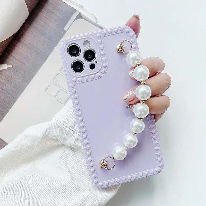 Love Photo Frame Pearl Bracelet Phone Case