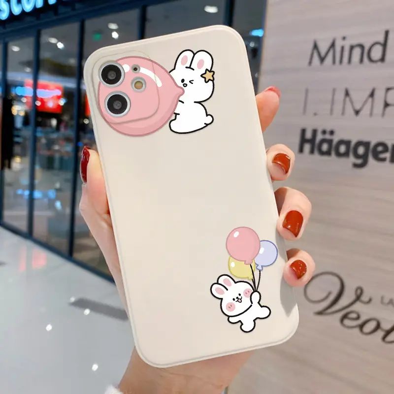 Girl Heart Rainbow Rabbit Straight Side Phone Case